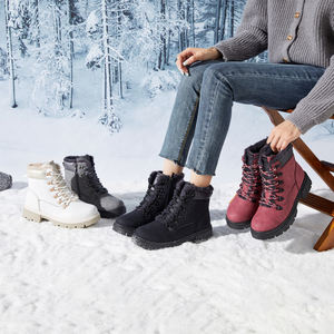 הסיטונאי מגפי קרסול מזג אוויר שלג לנשים רוכסן מעור עמיד למים לגברים - Product Image 6