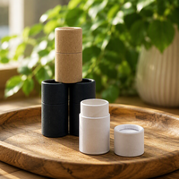 Tube de baume à lèvres en papier kraft personnalisé, sans plastique, biodégradable, écologique, emballage cosmétique, parfum, déodorant, étiquette privée