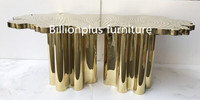 Boca Do Lobo Maßgefertigtes Modernes Edelstahl Gold Baumstumpf Esstisch-Set Unregelmäßige Metallmöbel für Villa Esszimmer