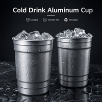 Gobelet en métal personnalisé OEM, gobelet en aluminium durable pour fêtes, pour bière froide, jus, soda et cocktails