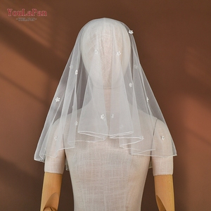 <span class=keywords><strong>Voile</strong></span> YouLaPan M35 élégant en dentelle miniature faite à la main, à une seule couche, avec bord coupé, pour mariée et soirée - Product Image 1