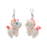 Porte-clés licorne en peluche doux et petit, vente en gros de mini jouets licorne en peluche