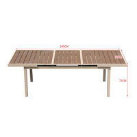 Juego de Mesa de Comedor Extensible para Exteriores, con Estructura de Aleación de Aluminio, Resistente al Agua y a la Oxidación, Sillas Apilables para Jardín o Patio