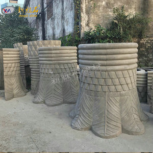 New Magic Stone Grc <b>Flower</b> Pots Outdoor Decorative Planters With Relief Design Xms Model - Product Image 1