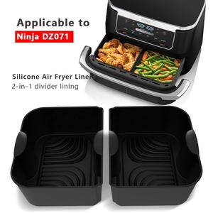 Freidora de aire chengkehome, sartén de silicona para hornear, 10,4L, adecuada para freidora de aire, sartén doble ninja AF500EU <span class=keywords><strong>cosori</strong></span>, <span class=keywords><strong>accesorios</strong></span> para freidora de aire - Product Image 6