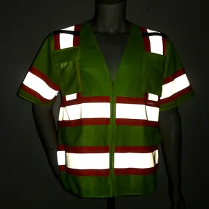 HBC ANSI sınıf 3 yüksek görünürlük Polyester örgü kumaş işçi yelek güvenlik ceket hi-vis kısa kollu güvenlik yelek