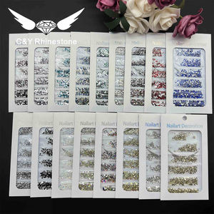 Cristales Redondos de Cristal con Base Plana para <span class=keywords><strong>Uñas</strong></span>, Tamaños Personalizados de SS3 a SS10, 6 Rejillas, para Accesorios de Bricolaje - Product Image 1