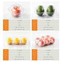Transparante PET perzikverpakking met scharnierend deksel voor 6 verse perziken, wegwerpbaar fruitverpakking, food grade, groothandel, detailhandel, supermarkt