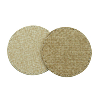 Nouveau sous-verre rond en toile de jute vierge de 3 mm pour sublimation personnalisée