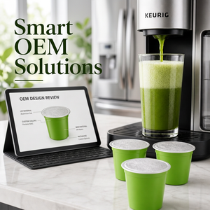 Etiquetas de código de barras personalizadas para cápsulas de té verde Matcha K Cup, para máquinas de café K Cup, venta al por mayor, suministro OEM personalizado. - Product Image 1