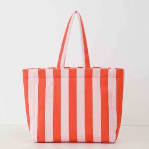 Sac fourre-<span class=keywords><strong>tout</strong></span> rayé personnalisé écologique tendance en gros pour filles – Sac à bandoulière portable pour voyage et plage - Product Image 2