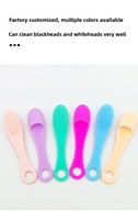 Nouvelle brosse nettoyante faciale en silicone couleur macaron 2026, forme patte de chat, lavable, avec trou de suspension pour pores du nez