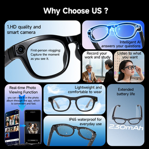 Nouvelles lunettes intelligentes IA pour hommes et femmes, caméra 1080P, Wi-Fi 5.4, contrôle tactile, étanches IPX4, chargement Type-C moderne, sports de plein air - Product Image 5