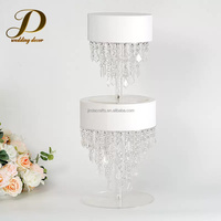 Support à gâteau en cristal exquis JINDA, présentoir à cupcakes en acrylique à 2 niveaux, centre de table pour mariage, décoration d'événements