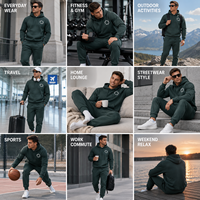 Ensemble de survêtement en molleton de coton écologique pour homme, coupe régulière, anti-boulochage, durable, avec logo personnalisé, survêtement de sport de luxe