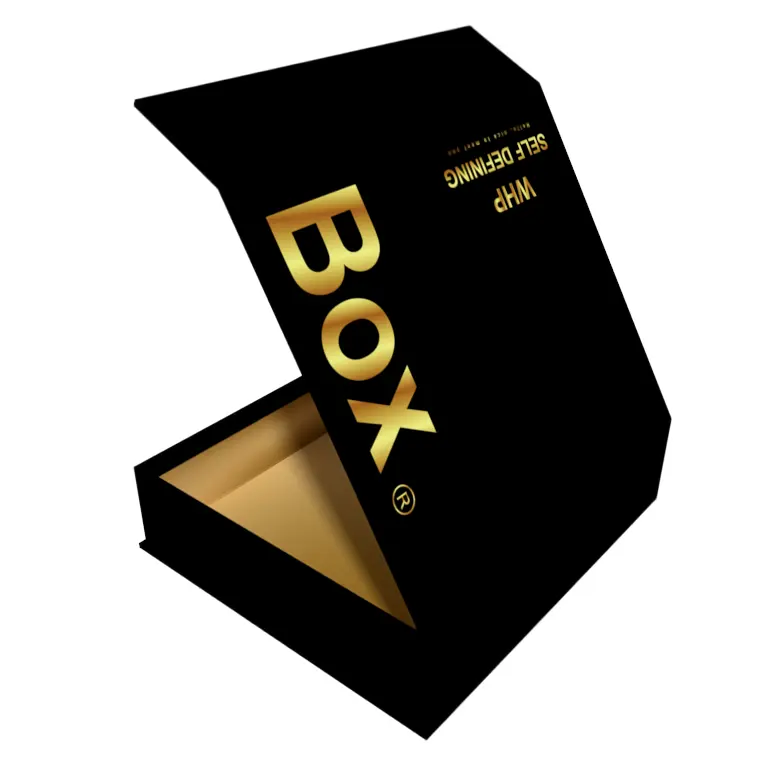 Individueller Druck luxuriöse starre faltbare schwarze Papierverpackung mit Magnetverschlussdeckel Karton faltbare magnetische Geschenkbox mit Logo