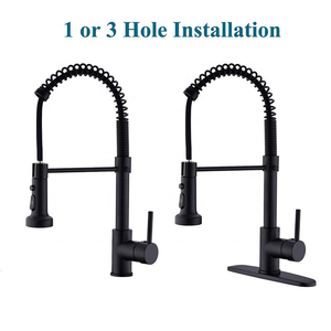 Chất Lượng Cao Sang Trọng Màu Đen Nhà Bếp Tap Nước Mixer Đòn Bẩy Duy Nhất Sàn Núi Lạnh Nóng Nhà Bếp Vòi Nước Kéo - Product Image 4