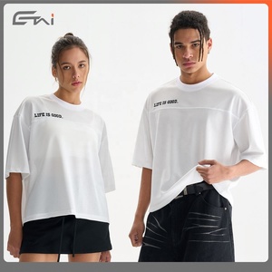 100% <b>Polyester</b> Cropped <b>Tshirt</b> Breathable Mesh T Shirt 2025 Fashion Athletic Boxy Retro Jersey Custom Logo T-shirt for Men - Product Image 5