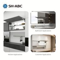 Système de levage d'armoires métalliques réglable SH-ABC, montage sans outil, support de porte à clapet à arrêt libre pour cuisine et chambre, durable