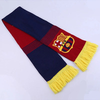 Écharpe longue personnalisée en tissu acrylique à motif feuilles et pois pour supporters de football américain et européen