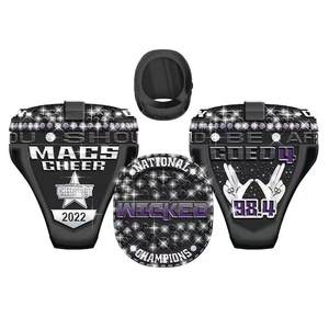 Bagues de championnat de sport personnalisées de haute qualité avec logo de l'équipe en gros plaqué argent plaqué or conception gratuite - Product Image 4