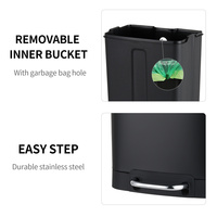 Nouveau design 6L, 12L, 20L, 30L, 40L Poubelle rectangulaire colorée en acier inoxydable pour toilettes et bureau
