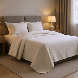 Ensemble de couvre-lit réversible DB Luxury, crème, taille double, coton, design 3D, pour la maison, les mariages, les hôtels, saison estivale - Product Image 2