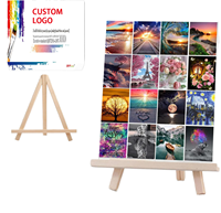 Lukisan Minyak Digital Kreatif Kustom Grosir Lintas Negara, Bunga Kertas Berbingkai, Ukuran Dapat Dipilih, Harga Pabrik, Kuas Lukis