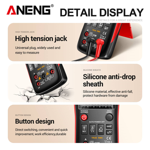 ANENG Q1 multimètre numérique True-RMS standard testeurs d'esrmètre automobile électrique <span class=keywords><strong>Dmm</strong></span> Transistor testeur de crête mètres résistance - Product Image 5