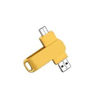 Clé USB de luxe en métal doré avec logo personnalisé, haute vitesse, pour cadeaux d'affaires haut de gamme pour clients d'entreprise - Product Image 1