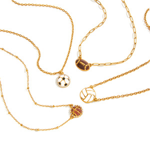 Collar <span class=keywords><strong>de</strong></span> Cadena con Diseño <span class=keywords><strong>de</strong></span> Joyería <span class=keywords><strong>de</strong></span> Estilo Moderno, Collar <span class=keywords><strong>de</strong></span> Acero Inoxidable con Colgante <span class=keywords><strong>de</strong></span> Balón <span class=keywords><strong>de</strong></span> Fútbol, Rugby, Baloncesto y Voleibol con Acabado <span class=keywords><strong>de</strong></span> Goteo <span class=keywords><strong>de</strong></span> Aceite, 18K - Product Image 5