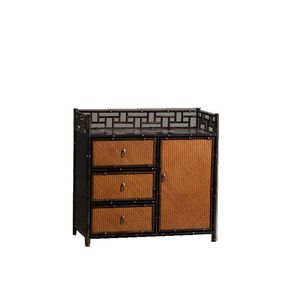 Purple Bamboo Tea Cabinet <b>Rectangle</b> Standing Type With Drawers And Door For Tea Storage And <b>Side</b> <b>Table</b> Use - Product Image 5