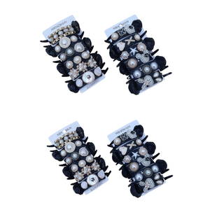 Ensemble de pinces à cheveux élégantes en perles, 12 pièces, noires avec strass, pour femmes, accessoires pour cheveux à usage quotidien - Product Image 2