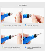 Mini Electric Nail Grinder Pen-type Electric Tools Pedicure Nail File Art Polishing Tools Ceramic Nail Drill Bits Set