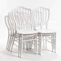 Chaise empilable en PP blanc, chaise de banquet en plastique pour mariage, fête, hôtel, événement, vente en gros