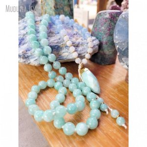 MN44300 Collana Mala con 108 Perle di Amazzonite Naturale, Gioiello Artigianale per Meditazione e Ritiri - Product Image 4