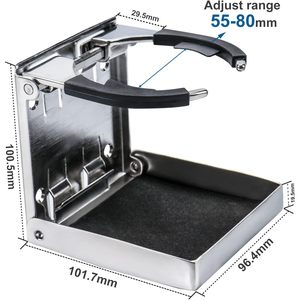Premium 2 pezzi in acciaio inossidabile regolabile per barca e portabottiglie per bevande pieghevoli porta bevande Marine parti e accessori - Product Image 3
