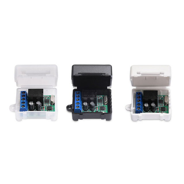 433MHz Wireless Remote Control Switch DC 12V 24V 10A 1CH Relay Receiver for Garage Gate Motor Light on OFF Transmitter