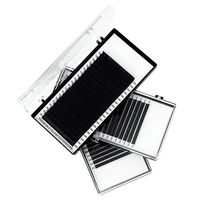 Sampel Gratis Grosir Bulu Mata Individual Tray Matte Black Silk Cashmere Lash Extensions