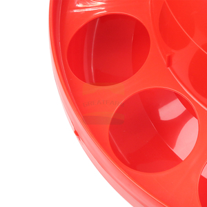 Mangeoire à poulet rouge grande capacité avec barre de séparation anti-gaspillage, équipement d'alimentation pour élevage avicole - Product Image 3