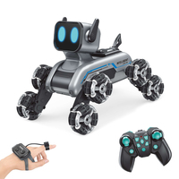 Interaktiver 2,4-GHz-Acht-Rad-RC-Programmierbarer Ferngesteuerter Roboterhund mit Gestensteuerung und Sensorik, Modellbausatz mit Uhr