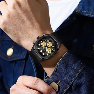 Montre de Business 893 pour Hommes, Étanche, Chronographe Lumineux, Date, Bracelet en Silicone, Montre à Quartz pour Hommes - Product Image 3