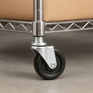 Ruota girevole da 1.2 pollici 30mm con piastra metallica, carico pesante 15kg rullo in gomma nera per mobili, carrelli, armadi - Product Image 1