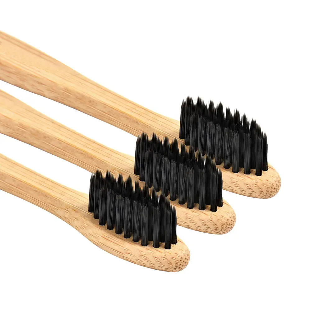 Best selling white and black medium bristle natural bamboo toothbrush hotel with customized logo