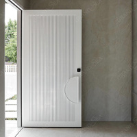 Australie villa design latte fer hing entrée double porte avec serrure intelligente pour entrée sans clé portes d'entrée pivotantes en aluminium