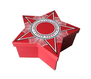 Eco friendly recyclable custom printed star shape Xmas gift set packaging box