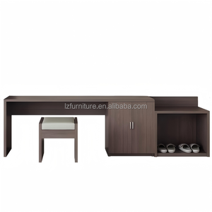 Venta Directa de Fábrica, Juego Completo de Muebles de Dormitorio de Hotel de Diseño Moderno, Armario de Madera Minimalista Moderno con Escritorio - Product Image 5