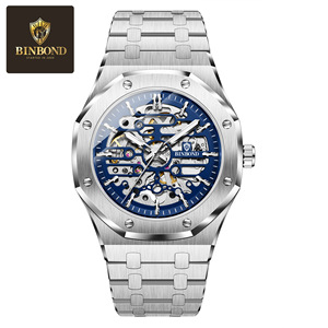 Binbond Men's Automatic Mechanical Skeleton Watch 30M Waterproof Luminous Stainless Steel Bracelet - Product Image 5