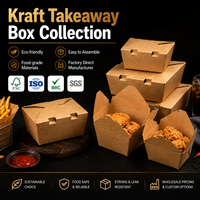 Boîte à lunch en kraft avec revêtement anti-graisse pour la vente en gros, idéale pour les services de restauration et les plats à emporter
