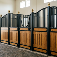 Écurie à chevaux préfabriquée, personnalisée, en acier galvanisé, avec toit, en bambou, portable et durable